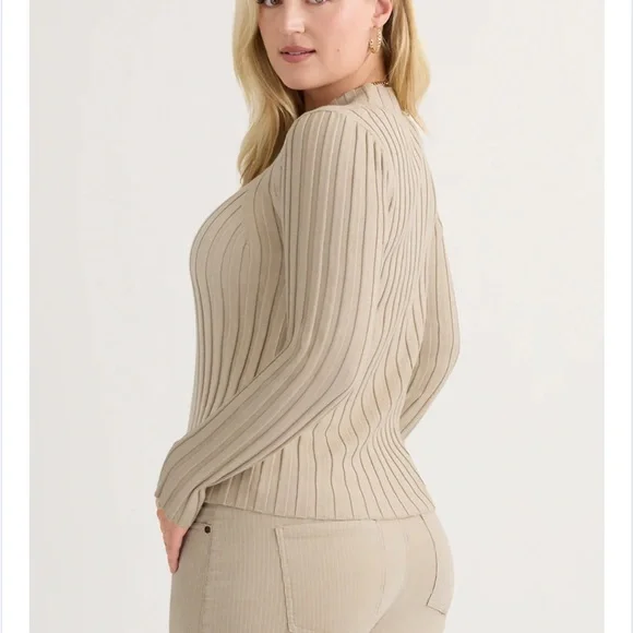 CAbi Contour Beige Ribbed Turtleneck - Picture 6 of 6